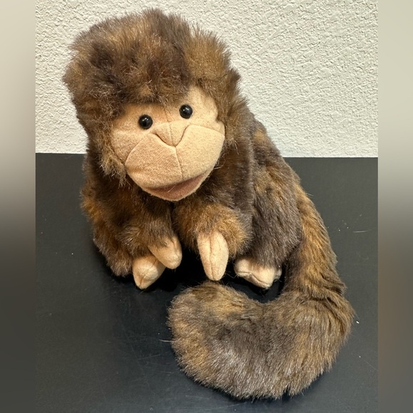 Folkmanis Brown Monkey Plush Long Tail Full Body Hand Puppet Stuffed Animal 10" - Picture 1 of 4